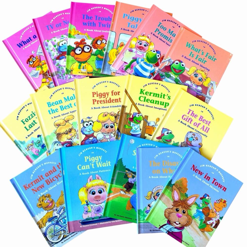 Vintage Jim Henson's Muppets "Values to Grow On" Hardcover Books Lot Of 16 1990s